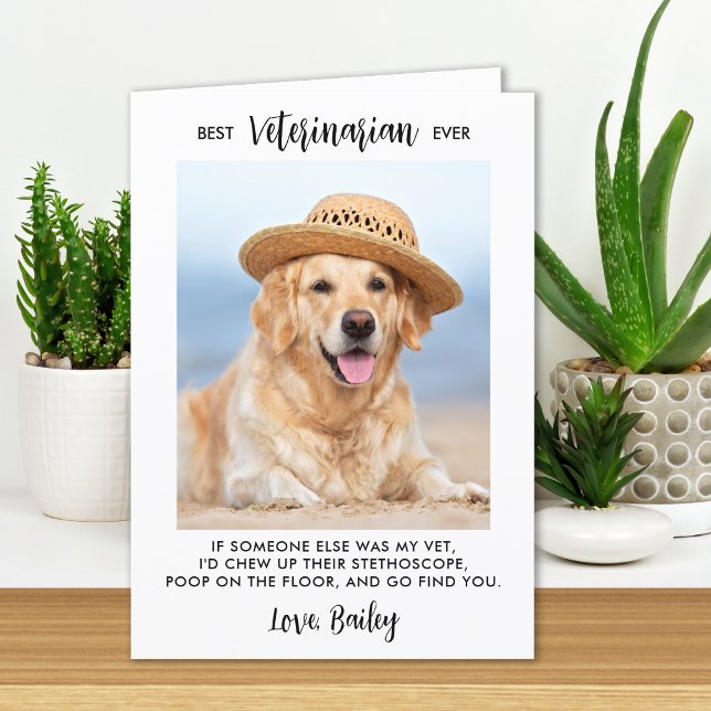 Best Veterinarian Ever Personalized Dog Pet Photo Thank You Card (Creator Uploaded)