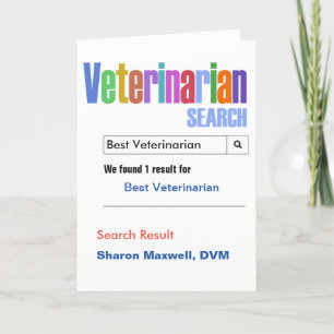 Best Veterinarian Search Thank You Card