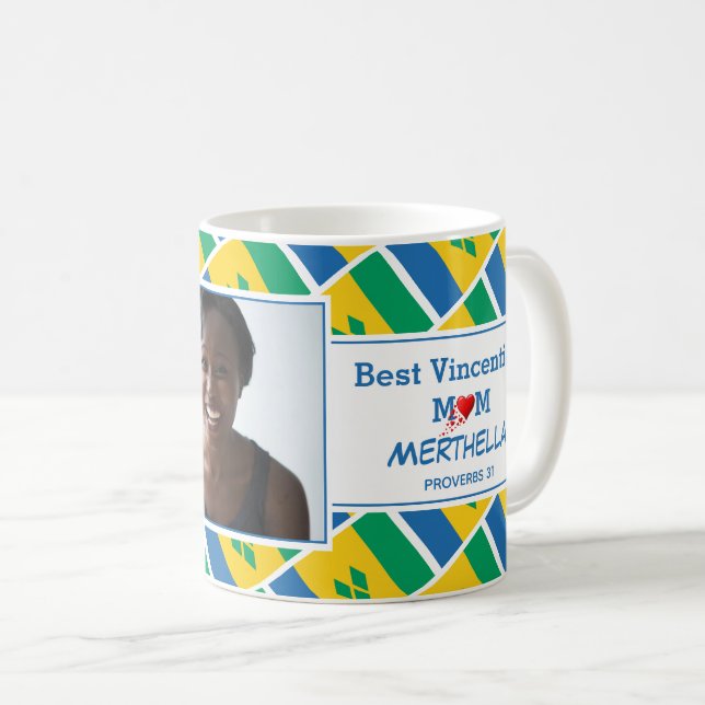BEST VINCENTIAN MOM Personalized ST VINCENTS Photo Coffee Mug (Front Right)