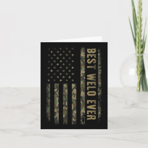 Best Welo Ever Camouflage American Flag Father's D Card