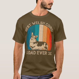 Best Welsh Corgi Dog Dad Ever Retro Graphic Father T-Shirt