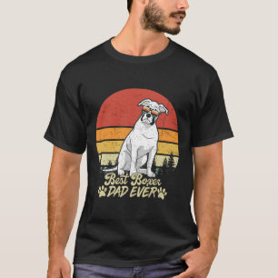 Best White Boxer Dad Ever Vintage Retro Dog Father T-Shirt
