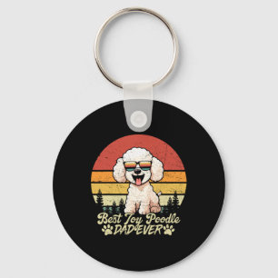 Best White Toy Poodle Dad Ever Vintage Dog Fathers Keychain