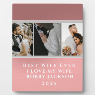Best Wife ever Personalized 3 Photos Plaque