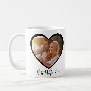 Best Wife Ever Personalized Heart 2 Photo Script Coffee Mug