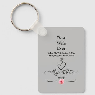 Best Wife Ever Romantic Rose Gold Heart Keychain