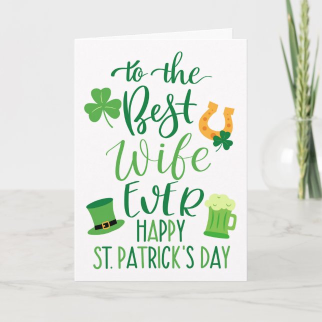 Best Wife Ever St Patrick's Day Typography Card (Front)