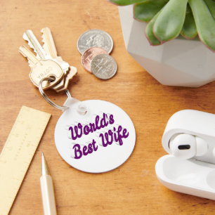 Best Wife purple text Keychain