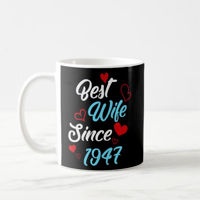 Best Wife Since 1947 Wedding Anniversary  Coffee Mug (Left)