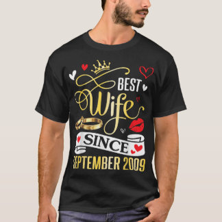 Best Wife Since September 2009 Happy Marry 13 Year T-Shirt