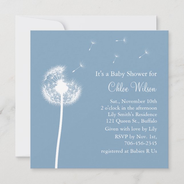 Best Wishes! Baby Shower invitation (blue) (Front)