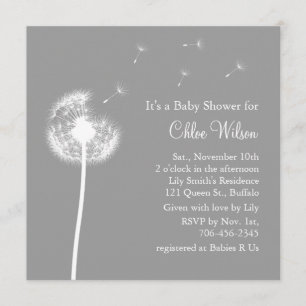 Best Wishes! Baby Shower invitation (grey)