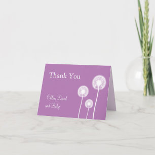 Best Wishes! Baby Shower Thank You Card (purple)