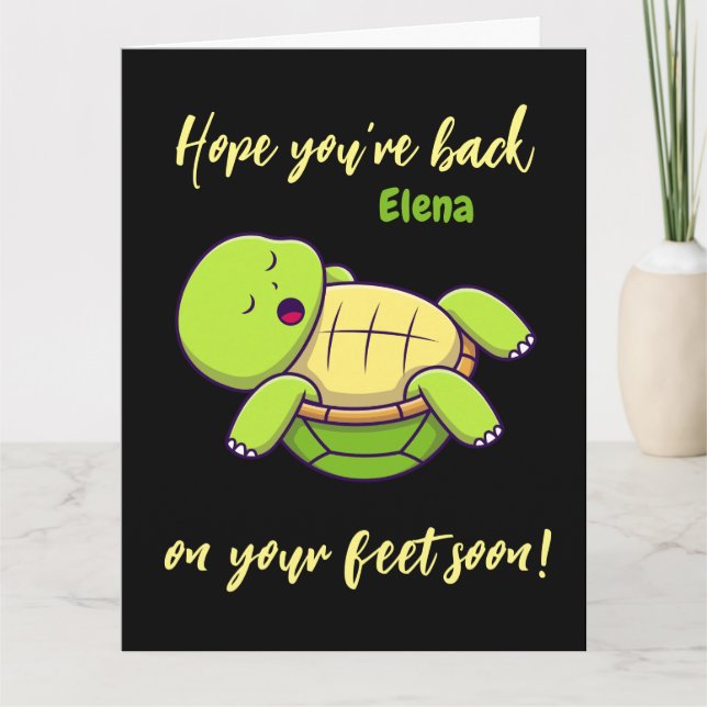 Best wishes- back on feet - Get well soon wish  Thank You Card (Front)