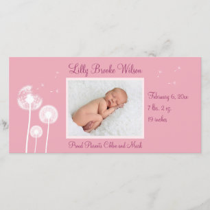 Best Wishes !!! Birth Announcement 2 (pink)