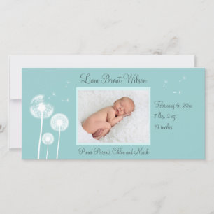 Best Wishes !!! Birth Announcement 2 (turquoise)