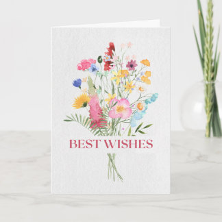 Best wishes bouquet of flowers card