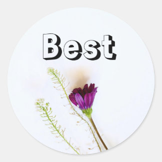 Best Wishes" Flower Sticker 