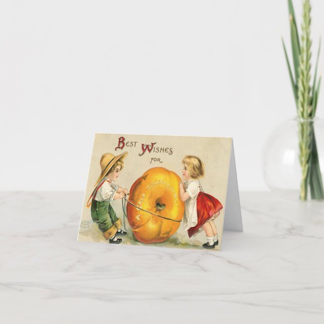 Best wishes for a good Thanksgiving Antique Card (Front)