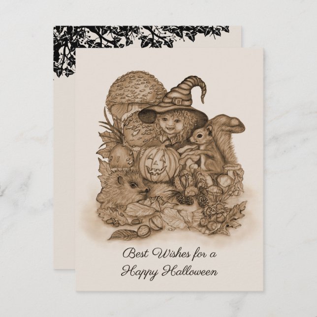 Best Wishes for a Happy Halloween RSVP Card (Front/Back)