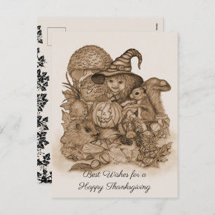 Best Wishes for a Happy Thanksgiving Holiday Postcard