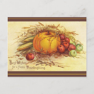 Best Wishes for a Happy Thanksgiving Holiday Postcard