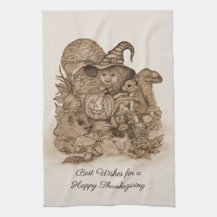Best Wishes for a Happy Thanksgiving Kitchen Towel