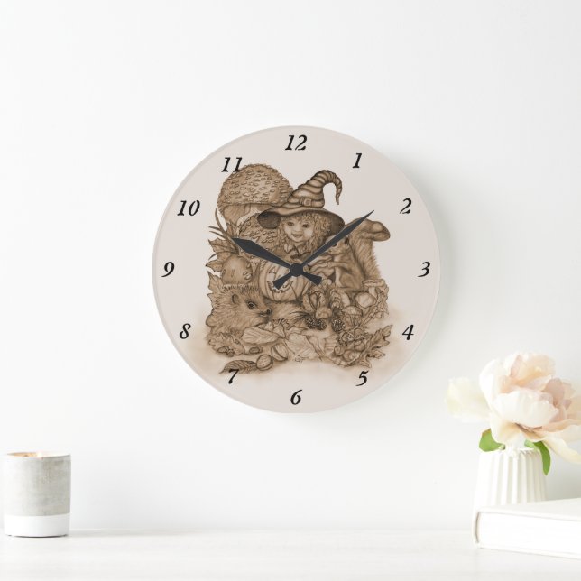 Best Wishes for a Happy Thanksgiving Large Clock (Home)