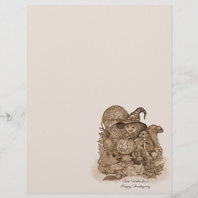 Best Wishes for a Happy Thanksgiving Letterhead (Front)