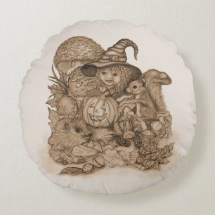 Best Wishes for a Happy Thanksgiving Round Pillow