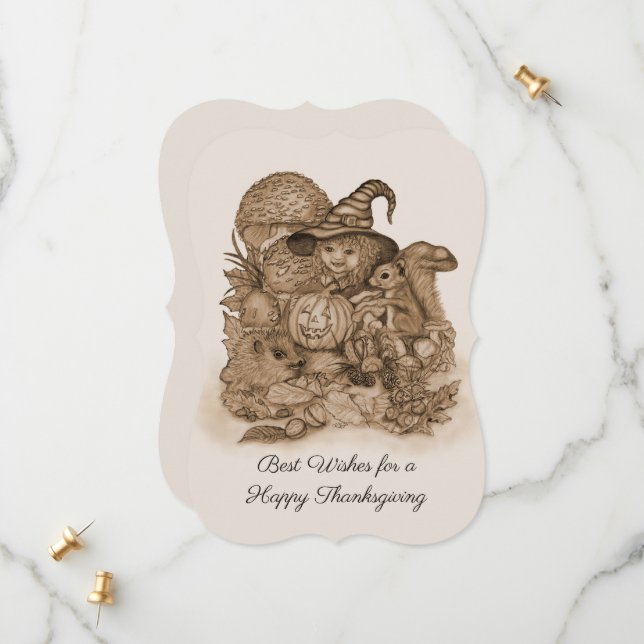 Best Wishes for a Happy Thanksgiving Save The Date (Front/Back In Situ)