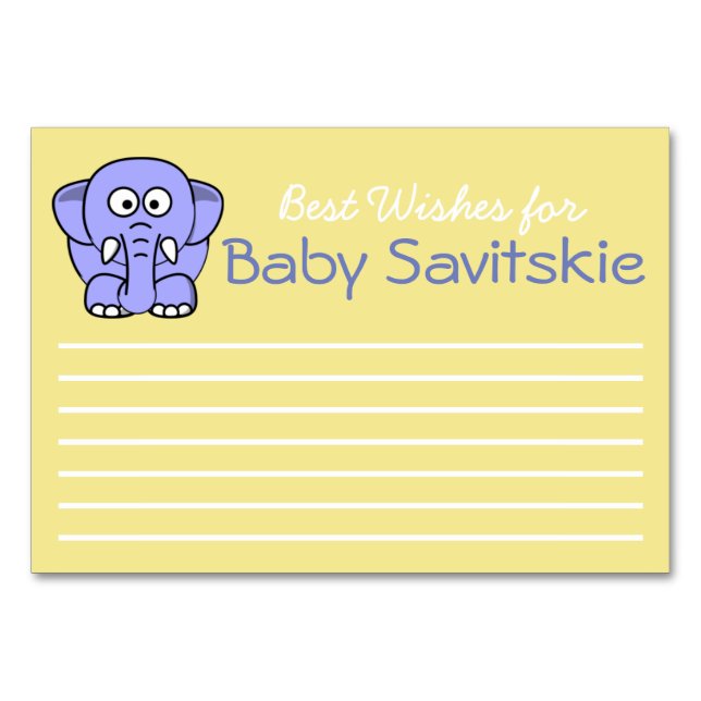 Best Wishes for Baby Table Number (Front)