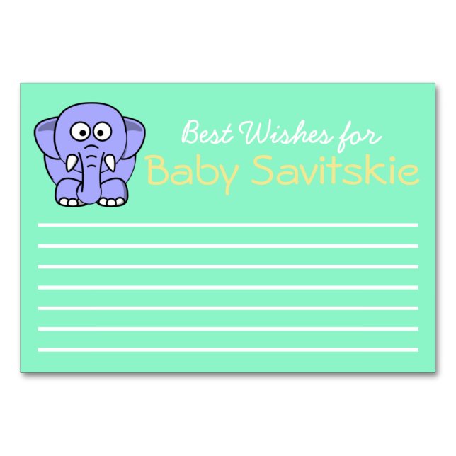 Best Wishes for Baby Table Number (Front)