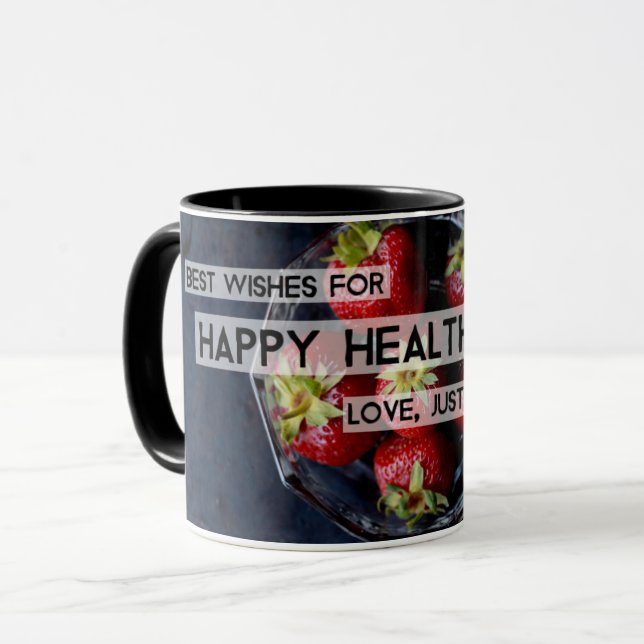 Best Wishes for Happy Health Mug (Front Left)
