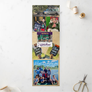 Best Wishes for New Year Photo & Xmas Letter Tri-Fold Invitation