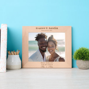Best Wishes for the Mr. and Mrs. Wedding Etched Frames