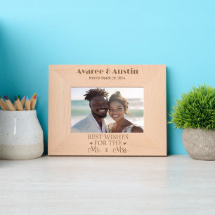 Best Wishes for the Mr. and Mrs. Wedding Etched Frames