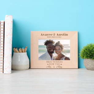 Best Wishes for the Mr. and Mrs. Wedding Etched Frames