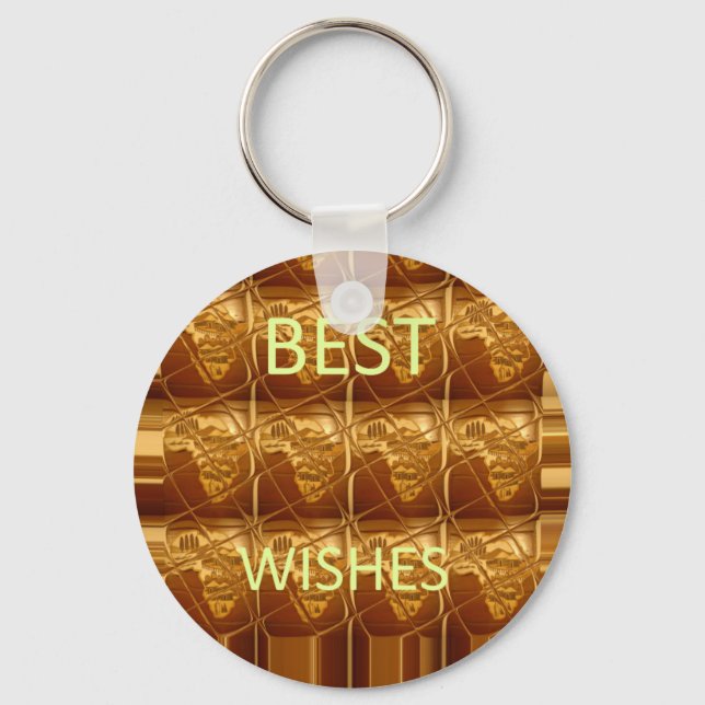 Best Wishes from Africa: A Golden Continent Keychain (Front)