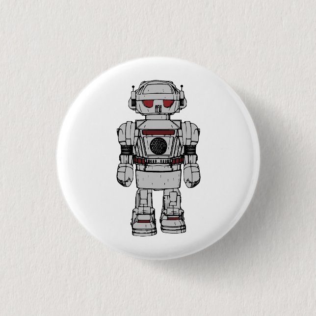 Best Wishes From Atomic Powered Toy Robot 1 Inch Round Button (Front)