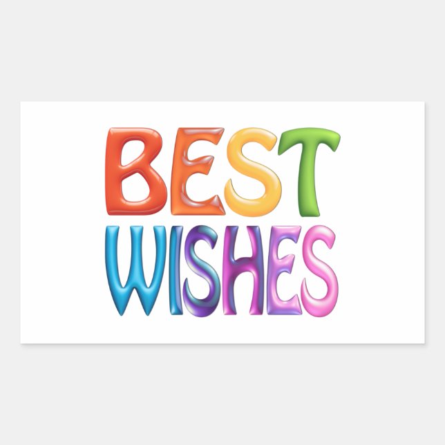 BEST WISHES fun colourful 3d-like logo Sticker (Front)