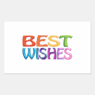 BEST WISHES fun colourful 3d-like logo Sticker