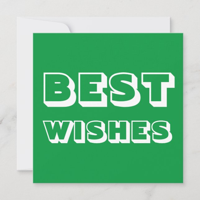 Best Wishes, Good Luck, green white card (Front)