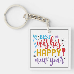 Best Wishes Happy New Year Design-80967 Keychain