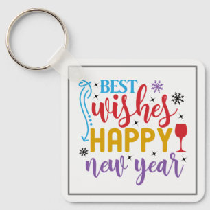 Best Wishes Happy New Year Design-80967 Keychain