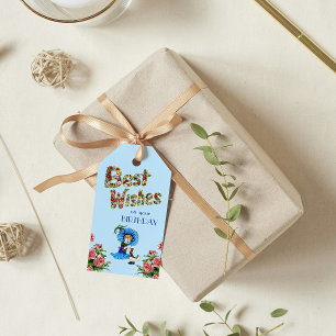 Best wishes on your birthday Wildflower floral  Gift Tags