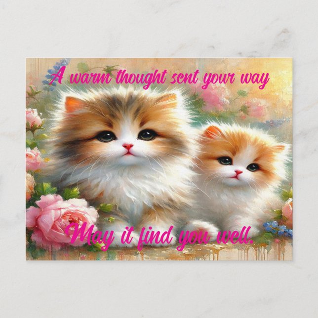 Best Wishes Postcard For Cat Lovers (Front)