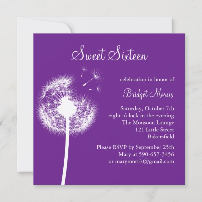 Best Wishes! (purple) Invitation (Front)