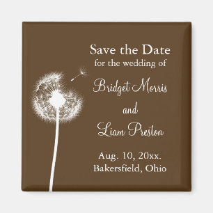 Best Wishes! Save the Date (brown) Magnet
