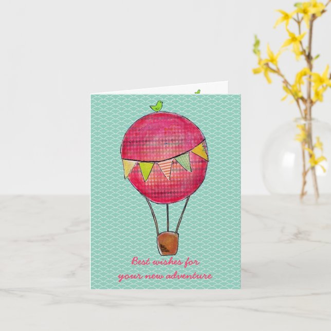 Best Wishes Travel Travelling Good Trip Greeting Card (Yellow Flower)